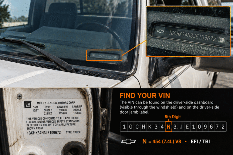 1988 Chevy Truck 3500 engine vin