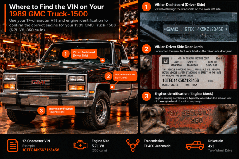 1989 GMC Truck-1500 Engine vin