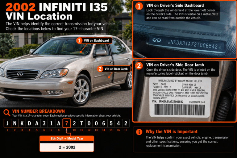 2002 Infiniti I35 Transmission vin