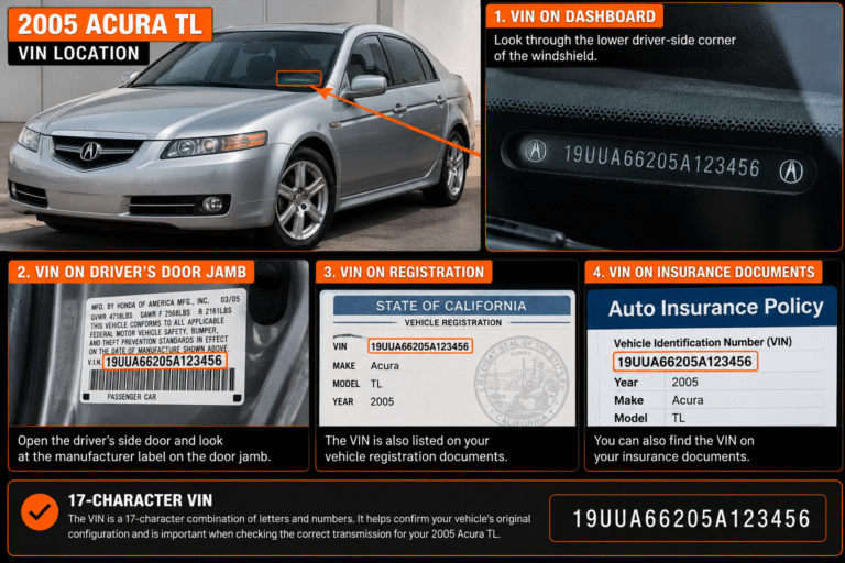 2005 Acura TL Transmission – 3.2L vin