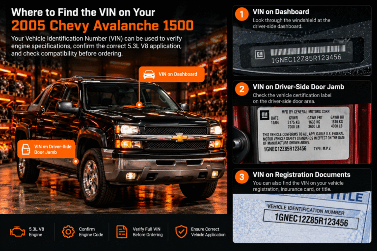 2005 Chevy Avalanche 1500 Engine vin