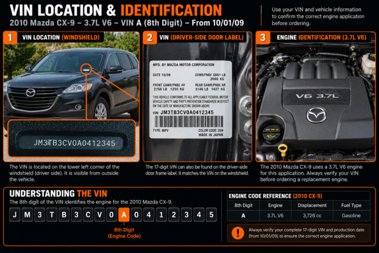 2010 Mazda CX-9 Engine – 3.7L vin