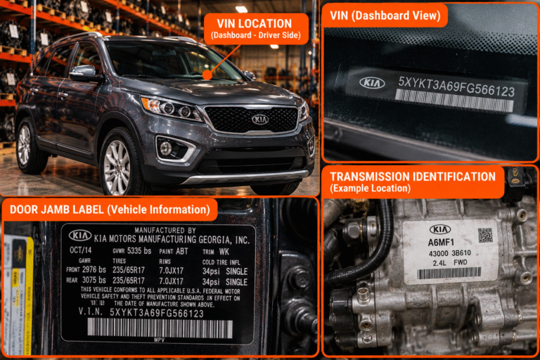 2015 Kia Sorento Transmission 2.4L FWD vin