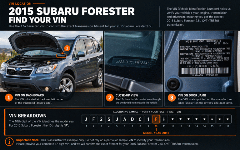 2015 Subaru Forester Transmission – 2.5L vin