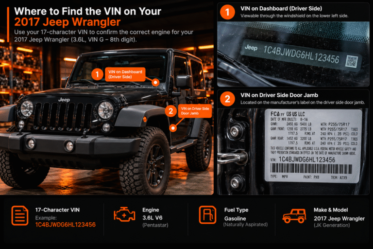 2017 Jeep Wrangler Engine vin