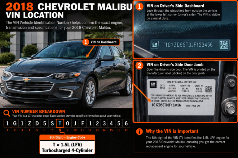 2018 Chevrolet Malibu Engine vin